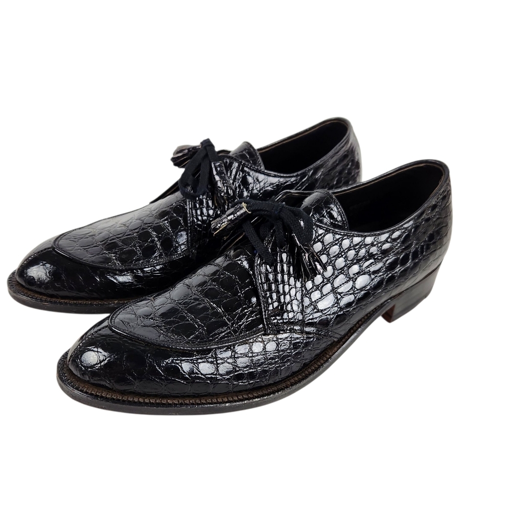 Edwin Clapp Vintage 40's Genuine Alligator Split Toe Bluchers Mens Size 10 AAA - Picture 1 of 14